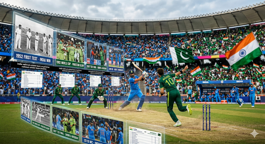 india national cricket team vs pakistan national cricket team timeline