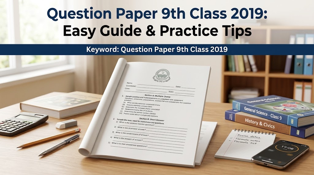 Question Paper 9th Class 2019